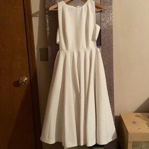 Ted Baker Size 6 White Midi Dress